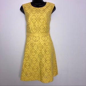 J Crew yellow Textured Eyelet Dress A-Line Sz 2